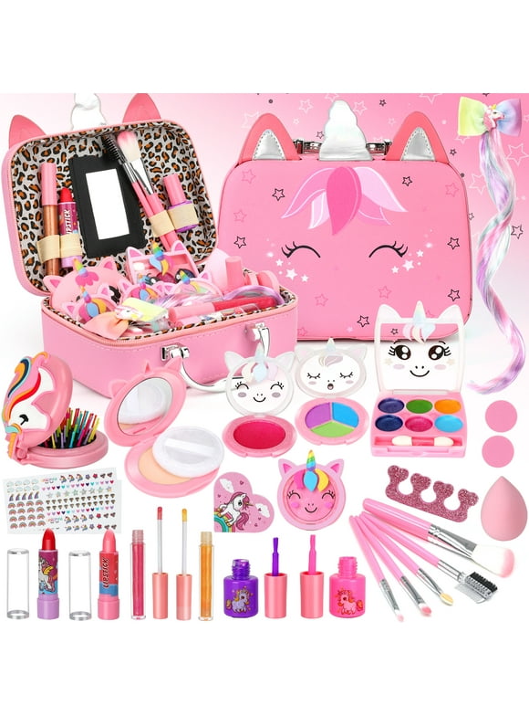 Kids Makeup Set for Girls, Sendida Real Washable Makeup Toy for Little Girl Princess Play Make Up Birthday Gift Toy for Toddler Kid Girls Children Age 4 5 6 7 8 9 10 Year Old