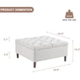 thumbnail image 2 of 35 Inch Extra Large Storage Ottoman Coffee Table, Oversized Square Ottoman with Storage, Tufted Upholstered Ottomans Coffee Tables for Living Room (Fabric, Light Grey), 2 of 7