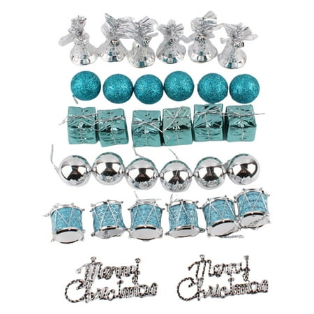 

32Pcs Christmas Tree Ornaments Assorted Pendant Glitter Small Shatterproof Ball Hanging Baubles Set Xmas Party Decor