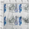 thumbnail image 1 of oneOone Cotton Poplin Medium Blue Fabric Monuments Travel Sewing Material Print Fabric By The Yard 42 Inch Wide, 1 of 4