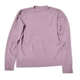thumbnail image 5 of Crew Neck Long Sleeve Soft Pullover Sweater Women's Sweater Purple M, 5 of 5