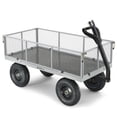 thumbnail image 2 of Gorilla Carts Towable Steel Utility Cart w/ Removable Side Panels, 1000 lb Capacity, Gray, 2 of 8