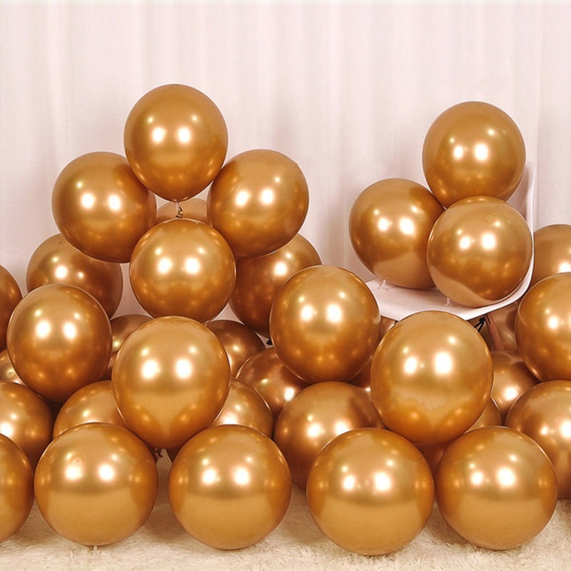 12 Inch 50 Pcs Thicken Latex Metallic Chrome Multicolor Balloons