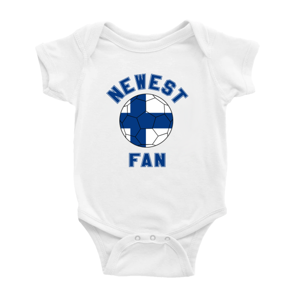 Newest Finland National Soccer Team Fan Baby Romper (White, 6-12 Months)