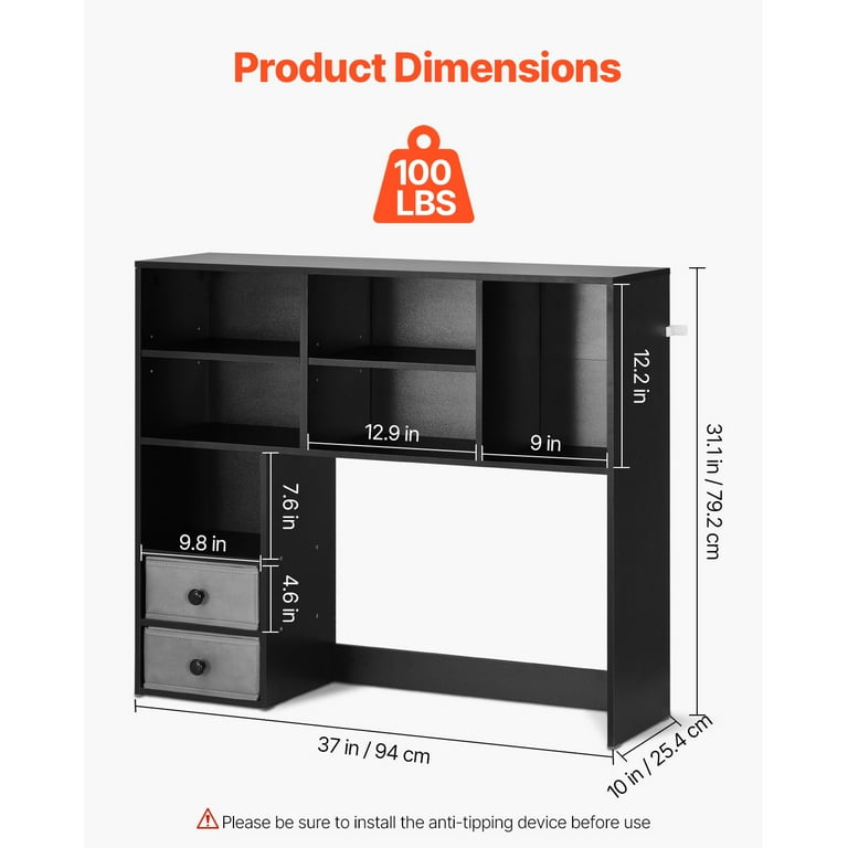 Kffkff Tabletop Bookcase Hutch, Tri-Level Organizer photo 8