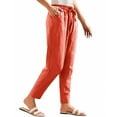 thumbnail image 2 of Huankd Linen Pants Women Women'S Linen Pants Wide Leg Linen Pants For Women Petite Linen Pants For Women Orange XL, 2 of 9