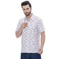 thumbnail image 5 of LA LEELA Mens Short Sleeve Button Down Casual Beach Shirt S Saltwater Fish White, 5 of 6