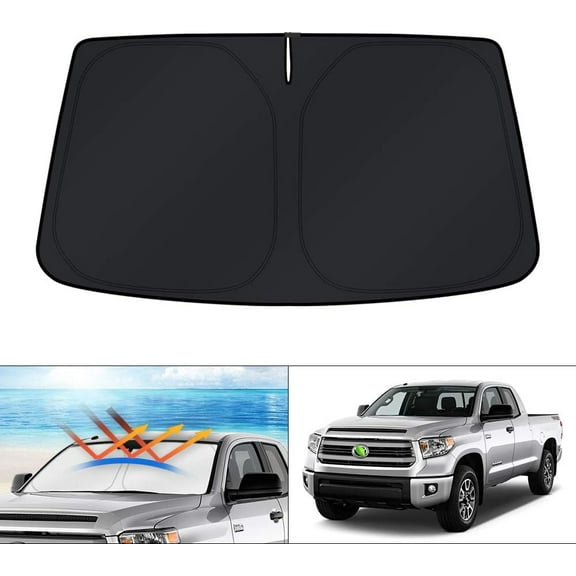 Canvcle Custom Fit Windshield Sun Shade for Toyota Tundra 2007-2026 Sunshade Sun Visor Protector Foldable Blocks UV Rays Keep Your Car Cooler