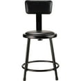 thumbnail image 2 of 18" Heavy Duty Vinyl Padded Steel Stool with Backrest - Black, 2 of 7