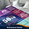 thumbnail image 3 of 50th Birthday Gifts for Women Blanket 60x50in, 50th Birthday Gifts for Her, 50th Birthday Decorations for Women, 50 Year Old Birthday Gifts for Women Sister Wife Mom Friend Soft Warm Throw Blanket, 3 of 5
