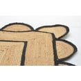 thumbnail image 2 of Black Natural Scallop Pattern Jute Bohemian Area Rug, 2 of 4