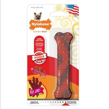 Nylabone Power Chew Textured Bone Chew Toy Beef Jerky x-small/Petite - Up to 15 lbs. (1 Count)