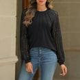 thumbnail image 5 of SUNBS Blouses for Women Lace Tunic Tops Crewneck Casual Fashion Long Sleeve Shirts, 5 of 7