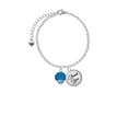 thumbnail image 2 of Delight Jewelry 12mm Faceted Teal Glass Spinner - Domed Thank You Charm Bracelet, 6"+2", 2 of 5