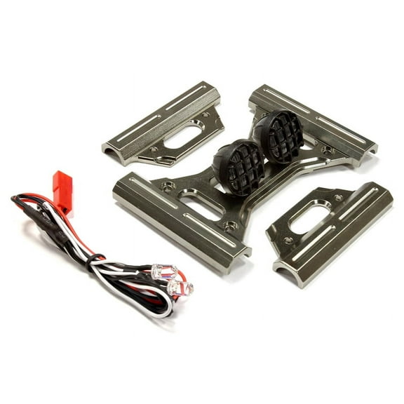 Integy RC Toy Model Hop-ups C25536GUN Alloy Roll Cage Front Cross Brace w/ LED Spot Lights for HPI Baja 5B & 5B2.0