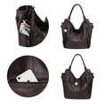 thumbnail image 3 of Bolso de mano Realer de piel sintética con hombros a la moda, estilo hobo, tamaño grande, 3 of 8