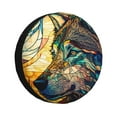 thumbnail image 2 of LNWH Stained Glass Wolf Art Pattern Waterproof Spare Tire Cover, Universal Spare Tire Wheel Covers 16 inch, 2 of 8