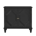 thumbnail image 5 of Living Room Cabinets 33.6" Retro Wooden Sideboard Buffet Cabinet with Storage, Symmetrical Geometric Accent Display Cabinets, Media Console Credenza for Living Room/Entryway/Dining Room/Kitchen, Blac, 5 of 6