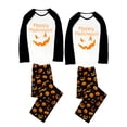 thumbnail image 2 of LuLiaMenton Couples Halloween Pajamas Set, Happy Halloween Jack O Lantern Pumpkin PJs, Long Sleeve Matching Sleepwear for Women Men, Womens S, 2 of 5