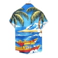 thumbnail image 6 of LEKWK Hawaiian Shirts for Men Beach Button Down Casual Shirts Short Sleeve Collared Lightweight Print Tops Loose Fit Beach Resort Vacation Wear Blue L, 6 of 6