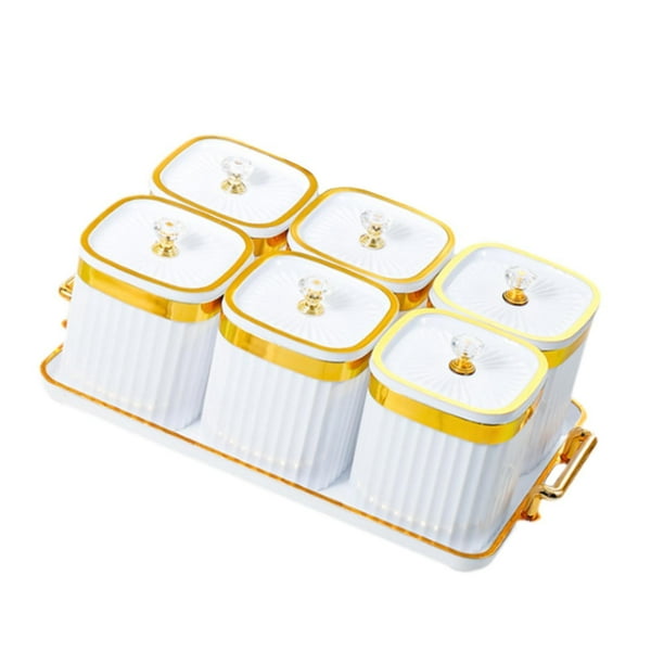 Bandeja multifuncional para frutos secos, platos divididos para servir, bandeja de lujo para frutos secos, grano Blanco