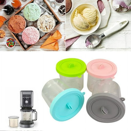 

4PCS Ice Cream Pints with Lids for Ninja NC299AMZ & NC300S Series Creami Ice Cream Makers for Ninja XSKPLID2CD-B