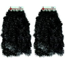 Super Duper Thick Tinsel Garland Multi-Packs for Christmas, Birthdays, Holiday Decoration, Special Events (2 Black, 50 ft.)