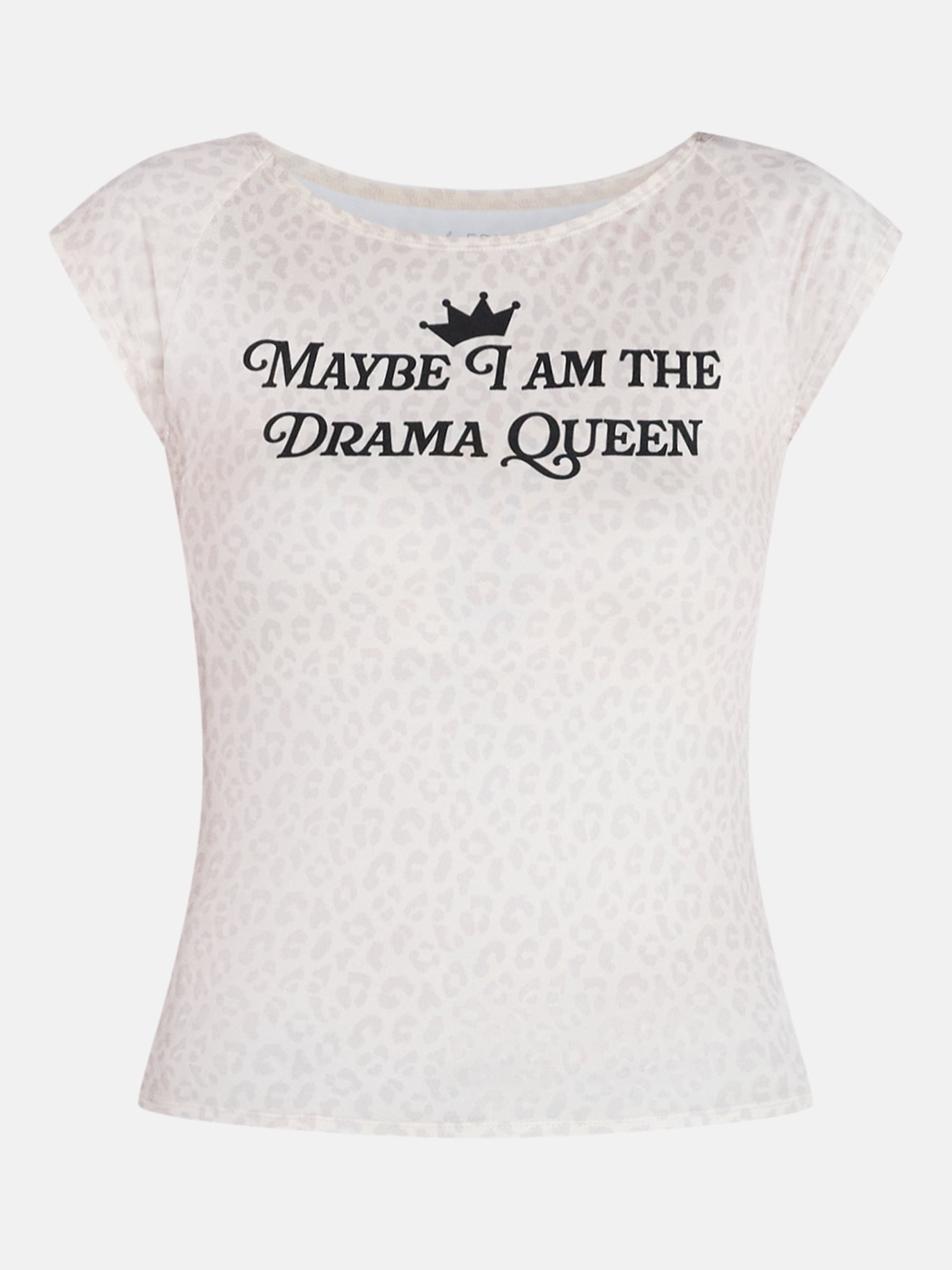 Women's Drama Queen Graphic Tee with Short Sleeves, Sizes XXS-XXL