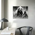thumbnail image 3 of COMIO  Bears Family Canvas Print Wall Art Black and White Grizzly Bear Picture Painting Decorations for Farmhouse Cabin Gallery Canvas Wrapped, 3 of 4