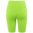 thumbnail image 3 of A2Y Women's Running Exercise High Waisted Bike Cotton shorts New Neon Lime 2XL, 3 of 5