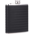 thumbnail image 1 of TOX TANEAXON 18 oz Black 3D Leather Pattern Large Capacity Stainless Steel Whiskey Liquor Alcohol Hip Flask with Leather Wrapped, 1 of 6