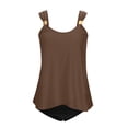 thumbnail image 4 of qucoqpe Womens Tankini Swimsuits Built in Bra Sexy Backless Strap Two Piece Modest Bathing Suits Loose Fit Swimwear, 4 of 7