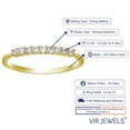 thumbnail image 3 of Vir Jewels 1/5 CTTW Diamond Wedding Band 14K Yellow Gold 9 Stones Prong Set Round Size 4.5 Female Adult, 3 of 6