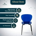 thumbnail image 3 of LeisureMod Oyster Modern Clear Acrylic Dining Chair with Black Metal Legs, Transparent Kitchen Dining Room Chair, Contemporary Accent Chair for Home, Office or Restaurant, Transparent Blue, Set of 2, 3 of 11