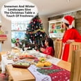 thumbnail image 2 of Extra Long Christmas Table Runners Linen Table Runner for Christmas Party, Dinner and Gatherings (178 x 34cm), 2 of 6