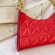 thumbnail image 2 of Bolsa De Hombro Bolso bandolera para mujer Bolso informal con textura de cadena acolchada para mujer (rojo) Tmvgtek Para Estrenar, 2 of 3