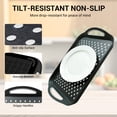 thumbnail image 4 of 3 Pack Non-Slip Serving Trays with Handles, Large Plastic Lap Tray Set with Rubber Grip Surface & Bottom, Food Trays for Couch, TV Dinner, Breakfast & Outdoor Use, Black, 4 of 8