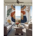 thumbnail image 3 of Boho Black Out Curtains 84 Inch Long for Living Room, Bohemia Middle Century Leaves Abstract Minimalist Beige Blackout Curtain Shade Thermal Insulated Window Curtains Grommet Drapes 42"x84" 2 Panels, 3 of 8