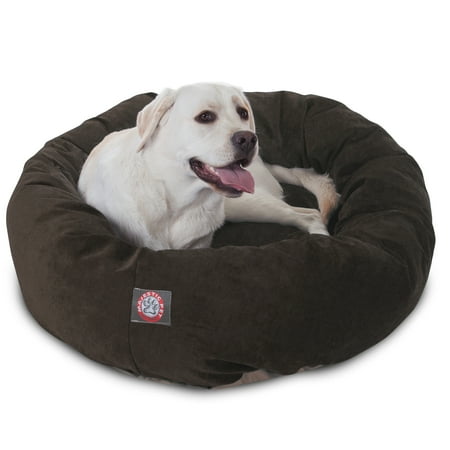 UPC: 0788995526544 | Majestic Pet Villa Velvet Bagel Dog Bed Machine Washable Storm Large 40  x 29  x 9