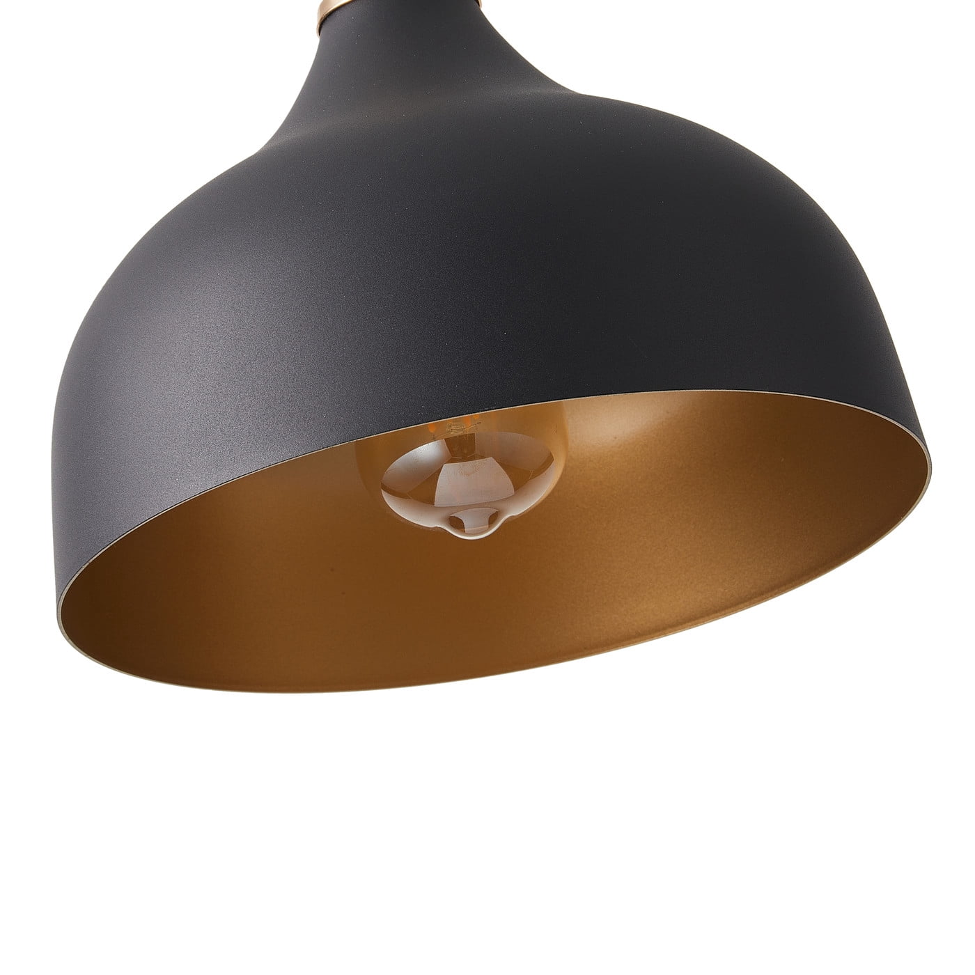 Aiwen Black Finish Chandelier Pendant Lamp Metal Dome Shade Hanging Light Fixture