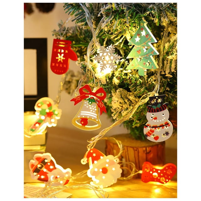 Decoraciones para árboles de Navidad, luces navideñas, decoración, luz nocturna, luz para patio, escaleras, puertas de restaurante, hogar