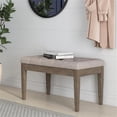 thumbnail image 2 of Waverly 28" WD Rectangle Tufted Ottoman Bench in Natural Linen Look Fabric, 2 of 7
