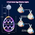 thumbnail image 2 of 3 Pack Easter Window Lights Hanging Decorations Yellow Blue Pink Easter Egg Lights with Suction Cup, Outdoor Easter Decorations Indoor Battery Operated Easter Lights for Home Door Wall Easter Decor, 2 of 14