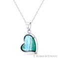 thumbnail image 1 of Sideways Heart Love Charm Created Chalcedony 26x16mm (1x0.6in) Pendant in .925 Sterling Silver w/ Rhodium, 1 of 1