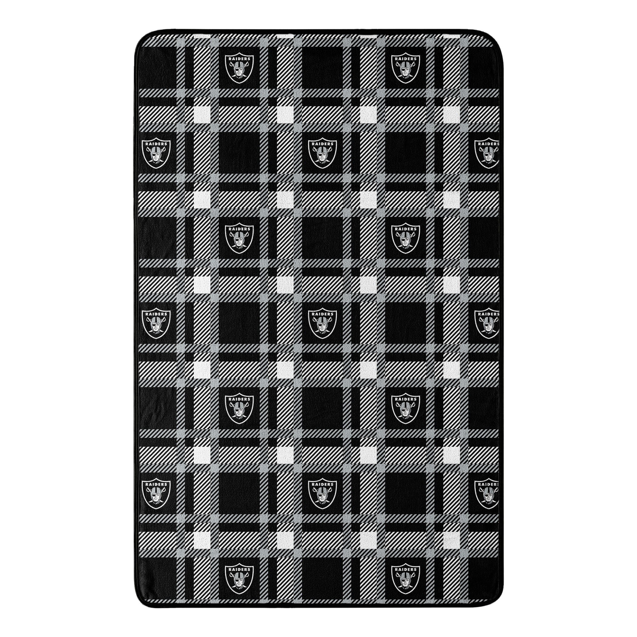 NFL Las Vegas Raiders “Plaid Repeat” Oversized Micro Rachel Throw