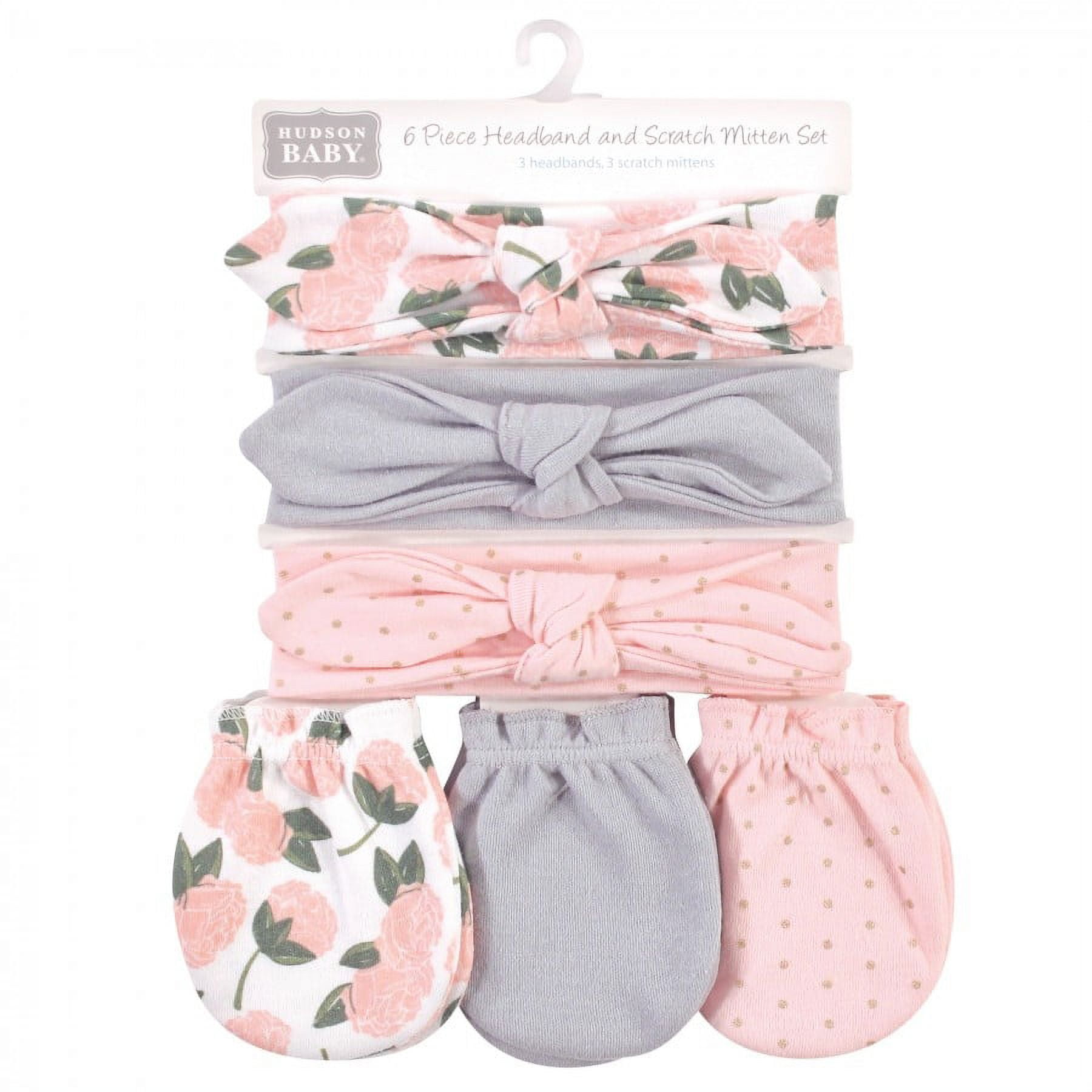 超人気の雑貨店 Hudson Baby Mitten Scratch and Headband Cotton Girl Infant ベビー