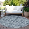 thumbnail image 6 of Addison Rugs Chantille Indoor/Outdoor Transitional Stripes Blue Washable Round Rug, 8' x 8', 6 of 6