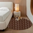 thumbnail image 2 of Brown Horseshoe Round Area Rug 7Ft Washable Circle Rugs for Dorm Laundry Room, Western Country Star Vintage Non-Slip Carpet Floor Mats Indoor Outdoor Carpet Runner Aesthetic Home Decor, 2 of 8