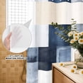 thumbnail image 2 of No Hook Shower Curtain with Built-in Rings - Navy Blue Grey Washable Waterproof Fabric Bathroom Curtains for Hotel,Rentals, Stall 36 X 78 Inch , Ombre Modern Abstract Art, 2 of 9