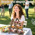 thumbnail image 5 of Wooden Cake Stand Cupcake Tower Food Dessert Display Stands  For Party with Steel Tongs Donut Stand Rustic Table Display Stand for Collectibles Jewelry Showcase Design 4, 5 of 6